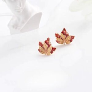 99-carat S925 silver needle maple leaf small stud earrings