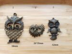 antique bronze owl-owl necklace pendant-bronze owl pendant 6pcs