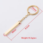 1 pc gold and silver Stainless Steel Custom Laser Engraved  and Stamping Blanks bar key chain