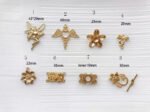 bowknot charm - gold fairy pendant - metal flower pendant - gold flower OT buckle 10 pcs