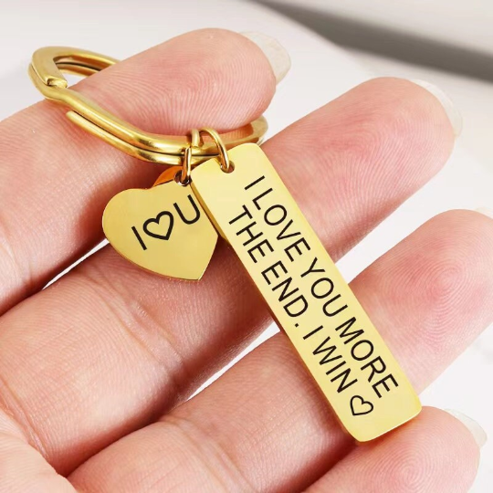 1 pc gold and silver Stainless Steel Custom Laser Engraved  and Stamping Blanks heart  shape key chain