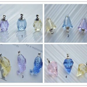 glass beads bulk - blue glass beads-5pcs glass bottle pendant finding (can be opened)