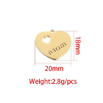 1 piece  Gold and silver heart Stainless Steel Custom Laser Engraved Tag  and Stamping Blanks Disc Tags