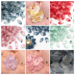 40pcs Czech Glass Flower Petal Beads - Floral Glaze Beads for DIY Jewelry Making