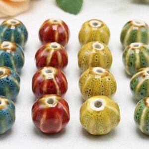 charms for slime-20pcs  Ceramic flower glaze beads