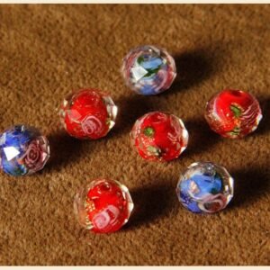 glass beads bulk - small glass bead-10pcs  Plum blossom glass bracelet necklace beads