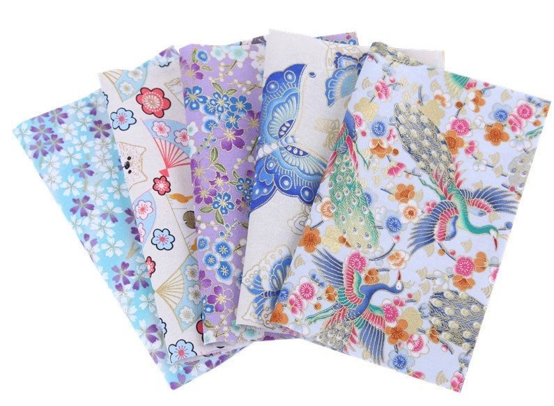 scrap bundle - fabric scraps cotton - fabric remnants - flower fabric scrap 5pcs