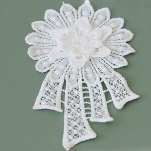 ivory lace applique - white lace applique - lace patch 4pcs