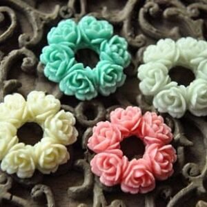 Flatback Resin Flower Cabochons for DIY Craft Supplies