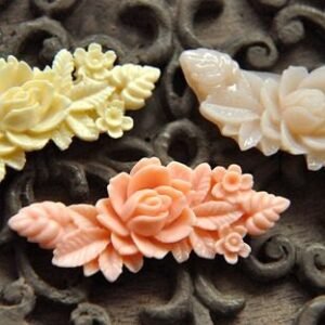 Flatback Resin Flower Cabochons for DIY Craft Supplies