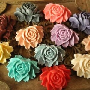 Flatback Resin Flower Cabochons for DIY Craft Supplies