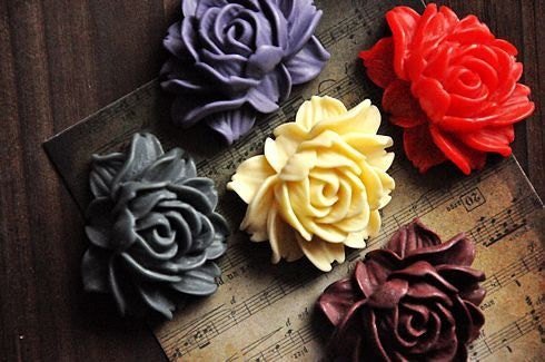 Flatback Resin rose Flower Cabochons for DIY Craft Supplies