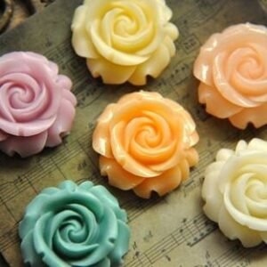 Flatback Resin Flower Cabochons for DIY Craft Supplies