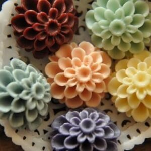 Flatback Resin Chrysanthemum  Flower Cabochons for DIY Craft Supplies