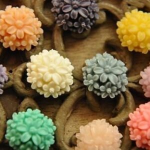 Flatback Resin Flower Cabochons for DIY Craft Supplies