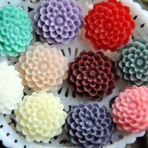 Flatback Resin Flower Cabochons for DIY Craft Supplies