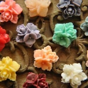 Flatback Resin Flower Cabochons for DIY Craft Supplies