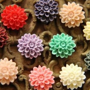 Flatback Resin chrysanthemum Flower Cabochons for DIY Craft Supplies