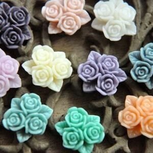 Flatback Resin Flower Cabochons for DIY Craft Supplies