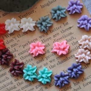 Flatback Resin lily Flower Cabochons for DIY Craft Supplies