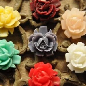 Flatback Resin Flower Cabochons for DIY Craft Supplies