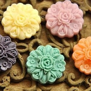 Flatback Resin Flower Cabochons for DIY Craft Supplies