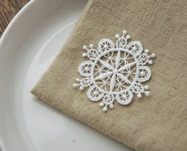 Ivory Lace Appliques | Cotton Patches for Clothing Decoration