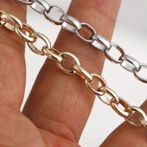 14k gold rolo chain - silver rolo chain - cable link chain - dainty gold  chain - unique gold chain - gold belcher chain  - 95mm