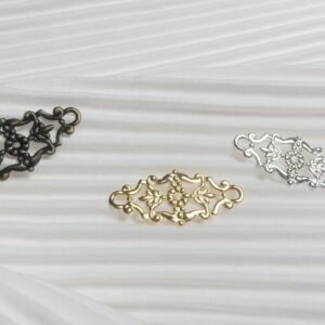 Gold/Silver/bronze Plated Filigree Flower Wraps Connectors Charm Pendant for Necklace Jewelry Making Findings