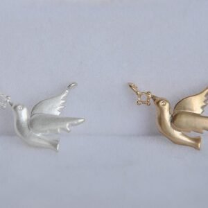 6pcs silver bird charm -silver or gold filled jewelry bird charm  -raw brass plating matt  bird