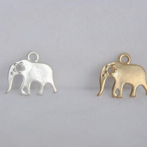 6pcs elephant ornament - elephant charms -  raw brass plating matt elephant