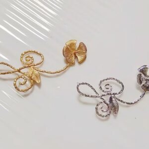 6pcs Flower Connector - Flower Brass Pendant -  raw brass plating   flower blossom connector   pendant finding