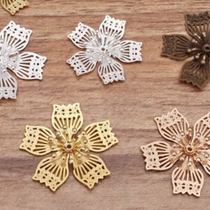 10pcs filigree jewelry findings - Brass Filigree Connectors  Setting Cab Base For DIY Jewelry Making