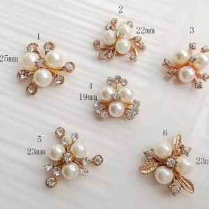 Pearl Rhinestone DIY Flat Back flower - 5pcs Alloy Diamond Jewelry Accessories charm