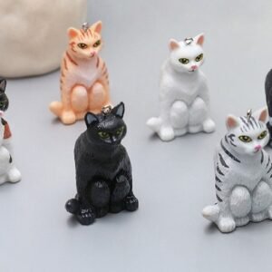 resin material- cat charm pendant - animal jewelry - 6pcs resin cat charm pendant xmv37