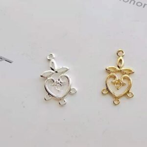 tiny heart connector - small gold connector - small heart pendant - small silver connector 10 pcs