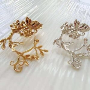 Flower Connector - Flower Brass Pendant - 2pcs raw brass plating  flower connector