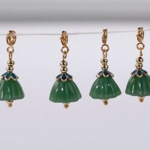 green Jade Strand- Stone Beads - Round Shape 2pcs  yxl65