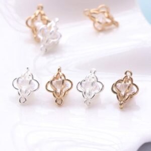 gold filigree ball - cubic filigree ball - 6 pcs raw Brass plating gold and silver  connector  pendant finding