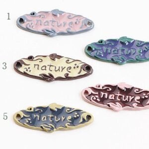 alloy charm pendant - 6pcs Alloy double  letter card pendant