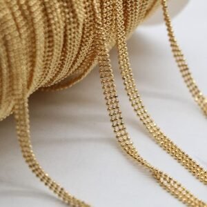 dainty gold chain - unique gold chain - thick gold chain - 50cm raw Brass  plating 18k gold  chain xsg41