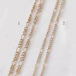 Figaro chain - cable link chain - simple gold chain - thin gold chain - 3 meter raw Brass  plating gold   chain