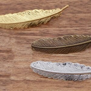 5pcs hair clip women - brass hair pin - raw Brass  plating antique bronze  feather  Filigree hair comb  pin  finding