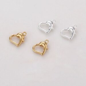 10pcs lobster claw clasps - copper plating gold ,silver heart lobster for Jewelry Making