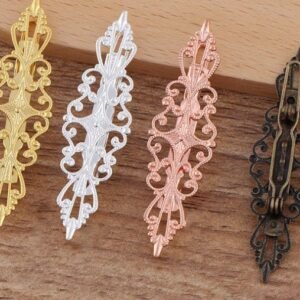 hair clip women - brass hair pin - 5pcs raw Brass  plating antique bronze  flower Filigree hair comb  pin  finding