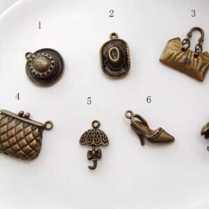 cap charms - 10pcs  antique bronze cap charm pendant