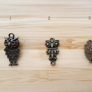 antique bronze owl-owl necklace pendant-bronze owl pendant 10pcs