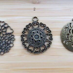 6pcs Alloy Flower Charm-antique bronzed   filgree  connector