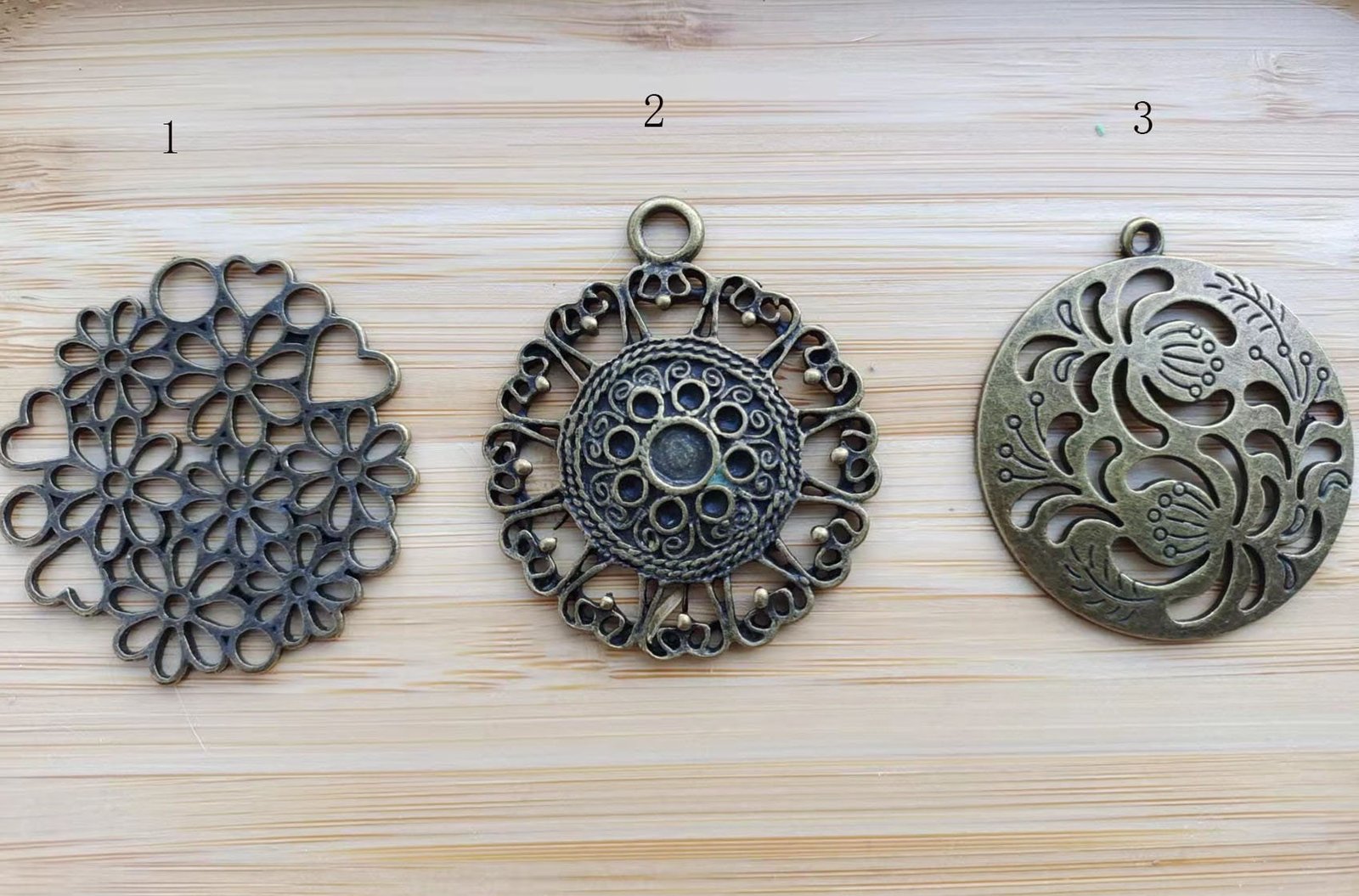 6pcs Alloy Flower Charm-antique bronzed   filgree  connector