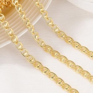 cable link chain - dainty gold  chain - unique gold chain -link chain necklace  - 50cm Brass plating gold chain link necklace